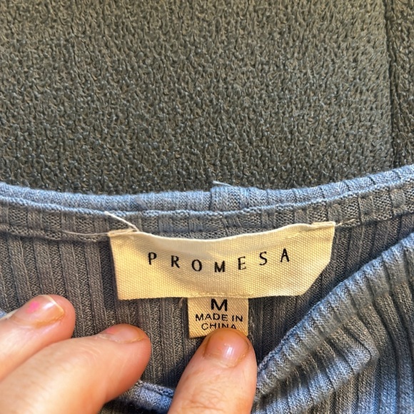 Blue swiss dot sleeve thong bodysuit size medium - Picture 8 of 11